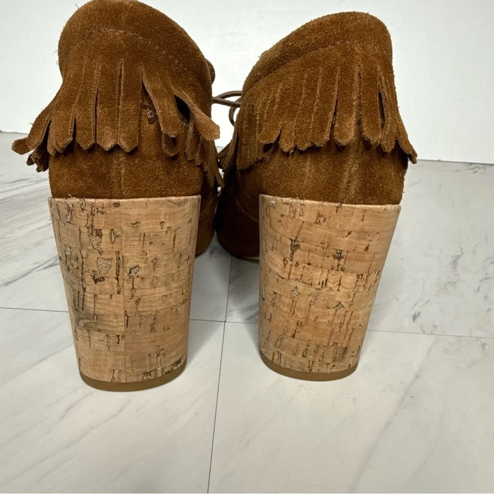 Tory Burch Huntington Fringe Brown Suede Beaded Bootie 5 1/2 M - Picture 4 of 14